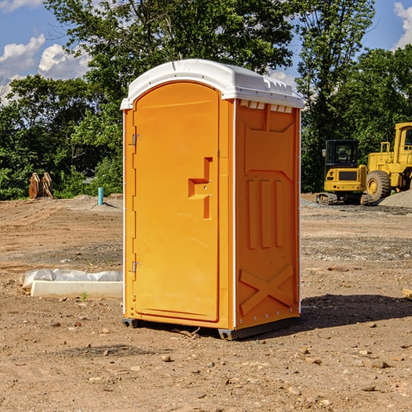 how often are the portable restrooms cleaned and serviced during a rental period in Moore County